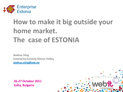 How to make it big outside your home market. 26-27 October 2011