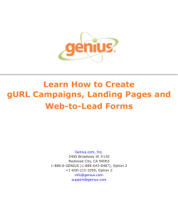 Learn How to Create gURL Campaigns, Landing Pages and Web-to-Lead Forms
