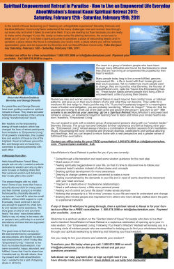 Spiritual Empowerment Retreat in Paradise - How to Live an... AboutWisdom’s Annual Kauai Spiritual Retreat 2011: