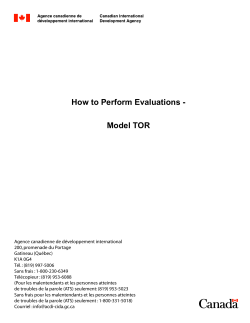 How to Perform Evaluations - Model TOR