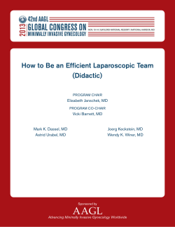 How to Be an Efﬁ cient Laparoscopic Team (Didactic)