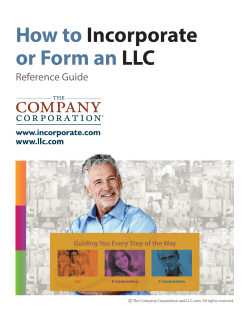 How to or Form an  Incorporate