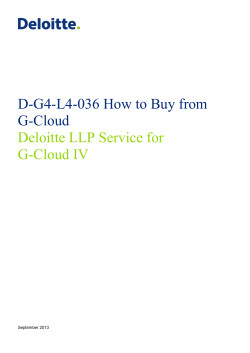 D-G4-L4-036 How to Buy from G-Cloud Deloitte LLP Service for G-Cloud IV