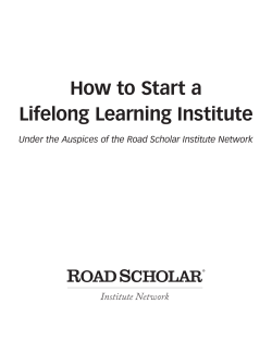 How to Start a Lifelong Learning Institute