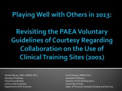 Gerald Glavaz, DHSc, MPAS, PA-C  Carol Gorney, MPAS, PA-C Assistant Professor