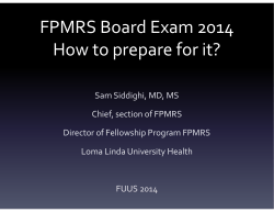 FPMRS Board Exam 2014 How to prepare for it?
