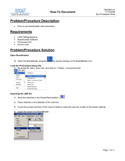 Problem/Procedure Description Requirements How-To Document