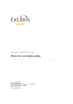 How to run index jobs ALEPH VERSION 20.01