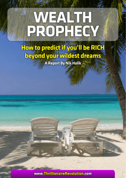 WEALTH PROPHECY How to predict if you’ll be RICH beyond your wildest dreams