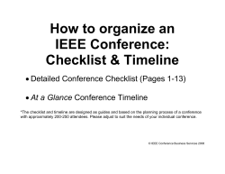 How to organize an IEEE Conference: Checklist &amp; Timeline
