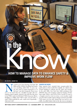 N How to Manage Data to enHance Safety &amp; IMprove work flow