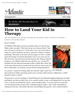 How to Land Your Kid in Therapy July/August 2011 Print