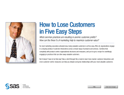 How to Lose Customers in Five Easy Steps