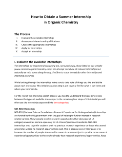 How to Obtain a Summer Internship in Organic Chemistry  The Process