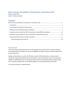 How to set up a StreamServe virtual printer connected to... Contents