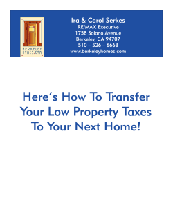 Here’s How To Transfer Your Low Property Taxes To Your Next Home!