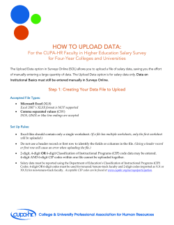 HOW TO UPLOAD DATA: for Four-Year Colleges and Universities