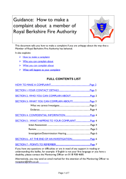 Guidance:  How to make a Royal Berkshire Fire Authority