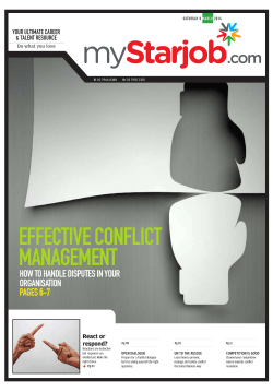 eFFectiVe cOnFlict ManaGeMent hOW tO handle diSputeS in yOur OrGaniSatiOn