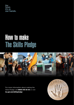 How to make The Skills Pledge For more information about making the