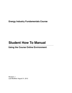 Student How To Manual Energy Industry Fundamentals Course Revision: 1
