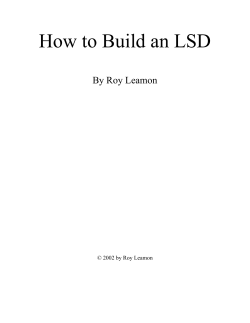 How to Build an LSD By Roy Leamon