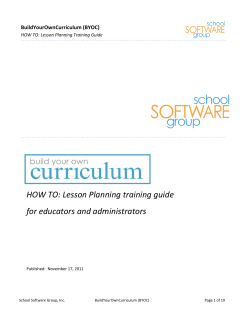 HOW TO: Lesson Planning training guide for educators and administrators  BuildYourOwnCurriculum (BYOC)