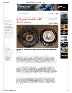 How To: Install Crank Pulley on 2010 Camaro SS TECH WRITE-UPS