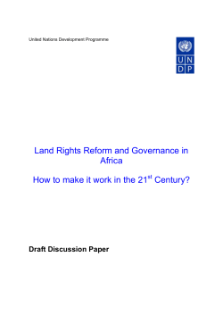 Land Rights Reform and Governance in Africa Century?