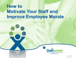 How to Motivate Your Staff and Improve Employee Morale