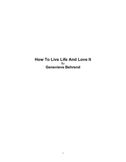 How To Live Life And Love It Genevieve Behrend By