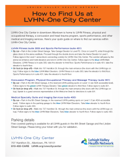 How to Find Us at LVHN–One City Center