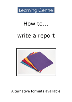 How to... write a report Learning Centre