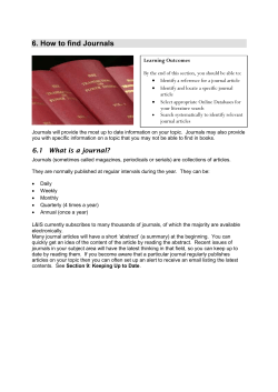 6. How to find Journals