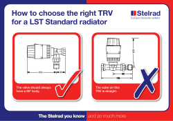 How to choose the right TRV for a LST Standard radiator
