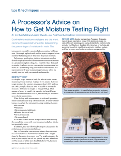 a Processor’s advice on how to get Moisture testing right