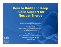 How to Build and Keep Public Support for Nuclear Energy
