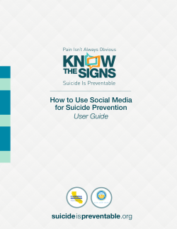 How to Use Social Media for Suicide Prevention User Guide suicide