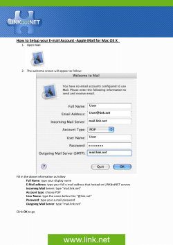 How to Setup your E-mail Account -Apple Mail for Mac OS... 1-  Open Mail