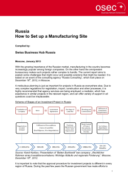 Russia How to Set up a Manufacturing Site  Swiss Business Hub Russia