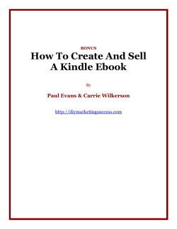 How To Create And Sell A Kindle Ebook