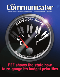 PEF shows the state how to re-gauge its budget priorities www.thecommunicator.org