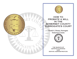 HOW TO PROBATE A WILL IN THE SOMERSET COUNTY