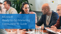 Microsoft Ready-to-Go Marketing Events How-to Guide