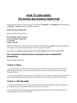 HOW TO JOIN ABARC The Anchor Bay Amateur Radio Club