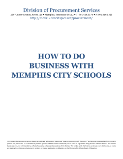 HOW TO DO BUSINESS WITH MEMPHIS CITY SCHOOLS