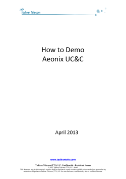 How to Demo  April 2013 www.tadirantele.com