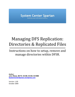 Managing DFS Replication: Directories &amp; Replicated Files