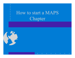 How to start a MAPS Chapter