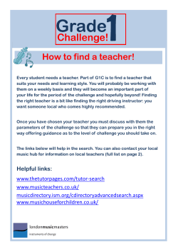 How to find a teacher!